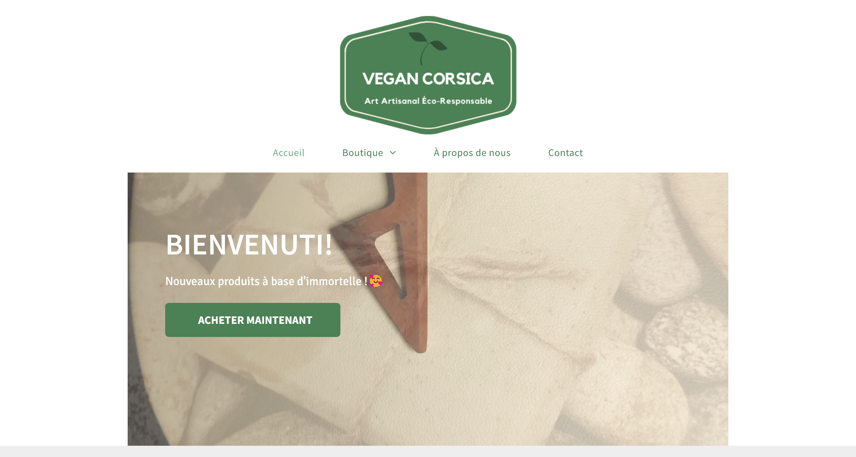 Visuel du site vegan corsica